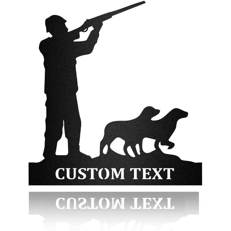 Hunting Boy With Dog Metal Wall Art