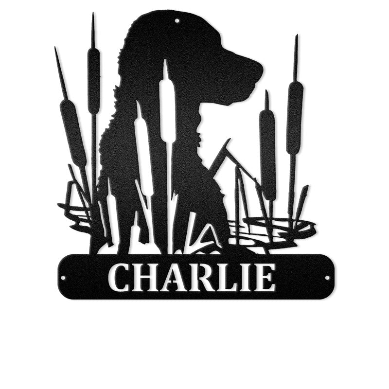 Hunting Dog In Field Metal Art