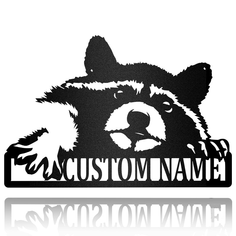 Personalized Racoon Hunting Metal Sign Art