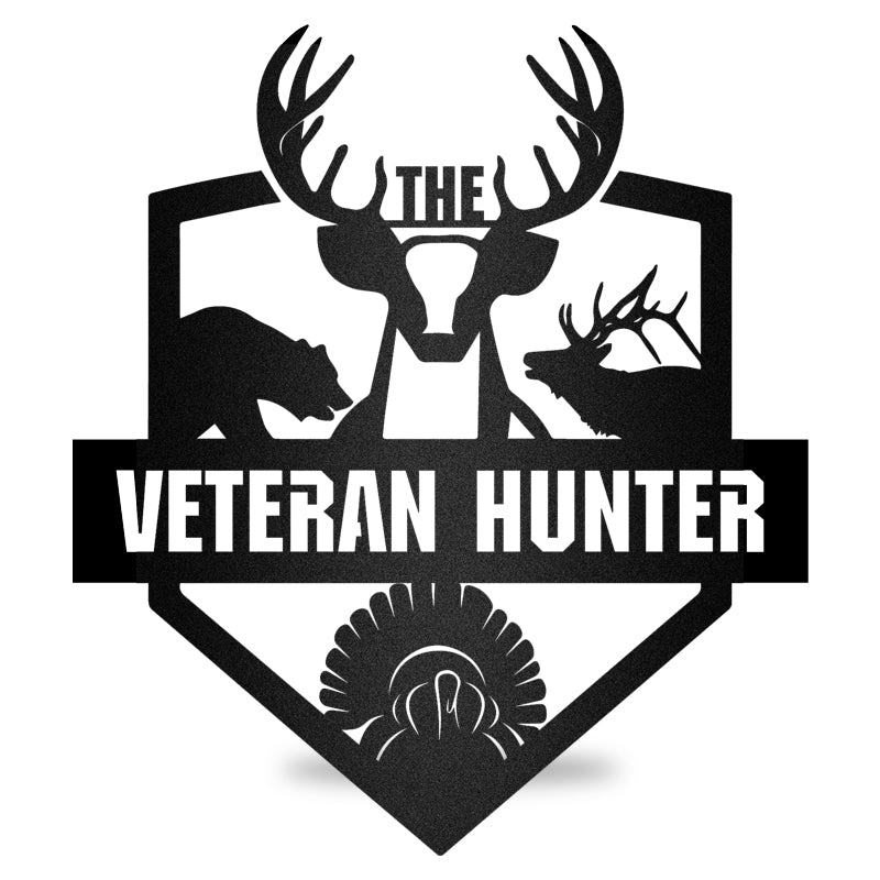 Veteran Hunter Deer Bear And Turkey Metal Sign