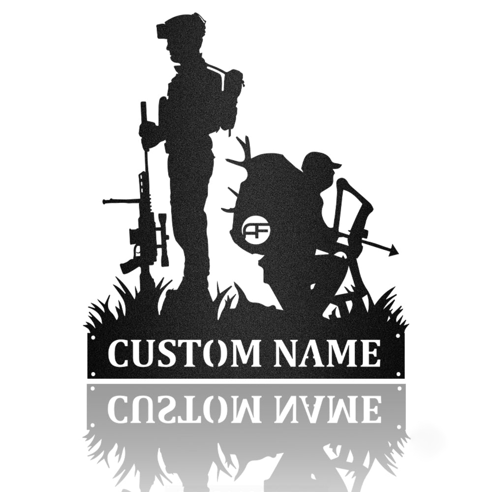 Veteran In The Past, Hunter In The Present Metal Wall Art Sign