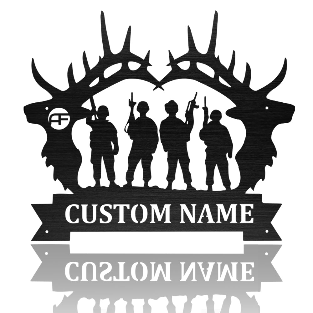 Veteran Solider Deer Inside Metal Wall Art