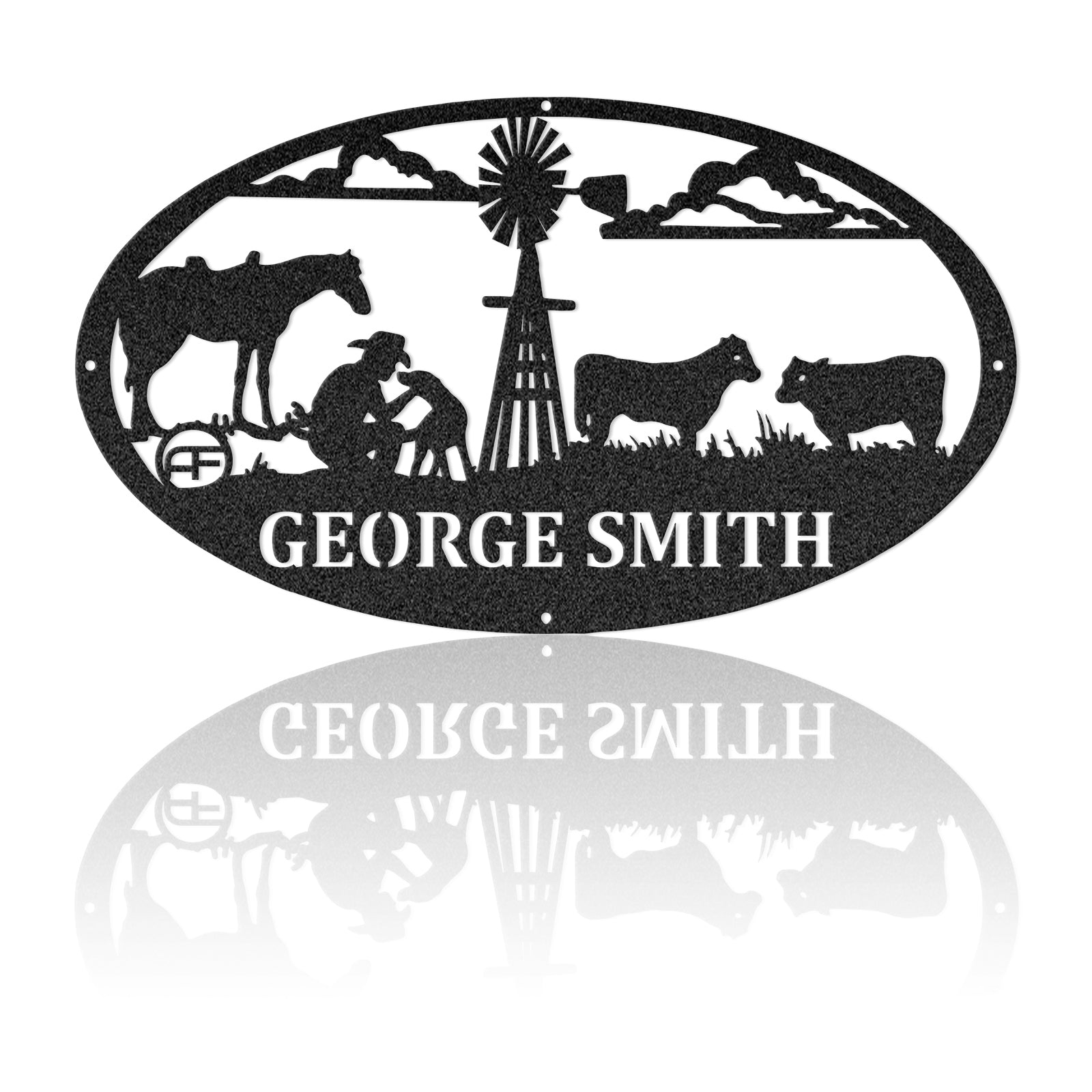 Welcome Sign Horse And Cowboy Custom Metal Wall Art