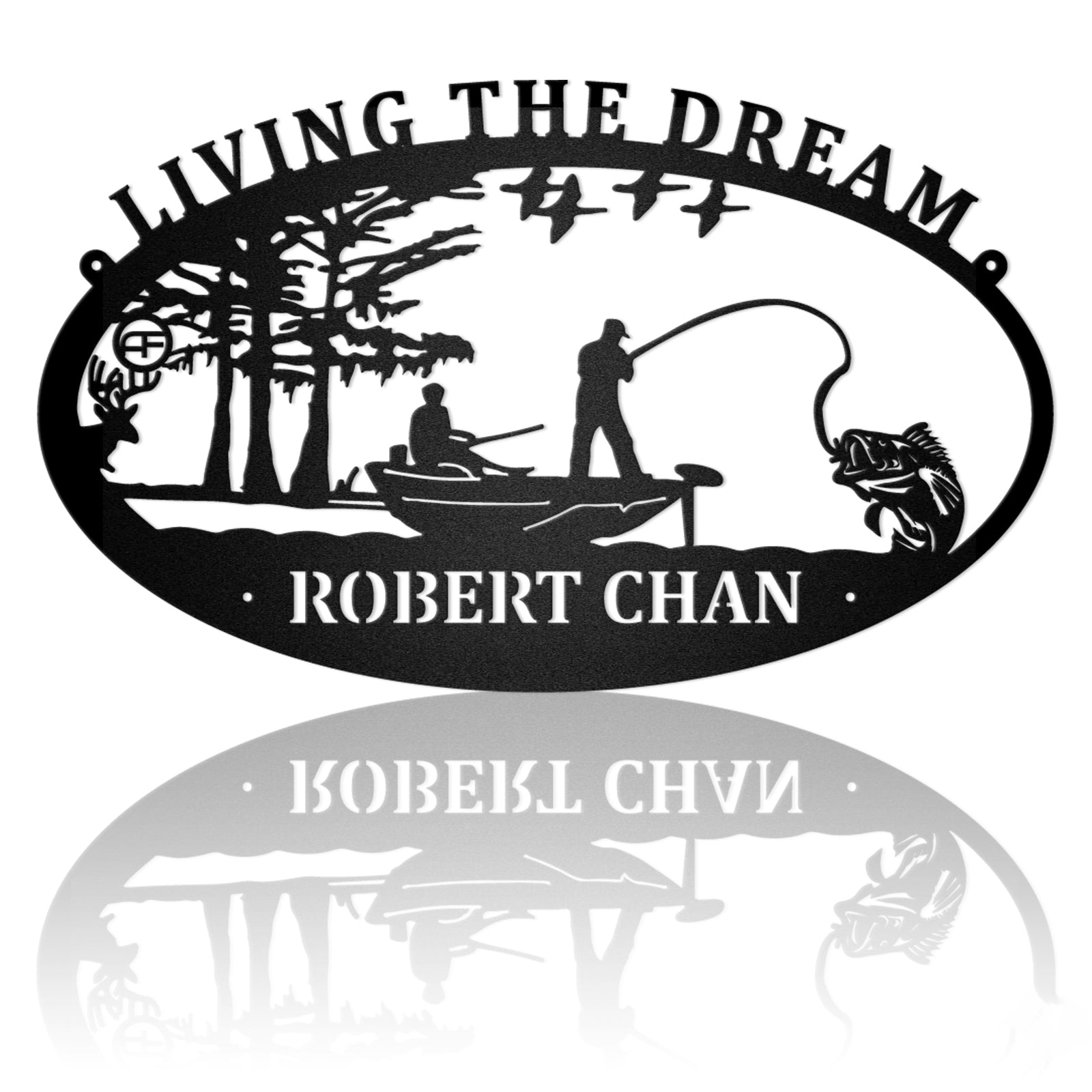 Fishing Living The Dream Metal Wall Art