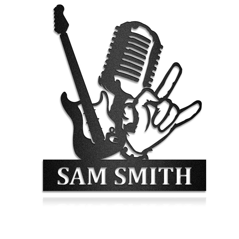 Rock And Roll Guitar Metal Wall Art