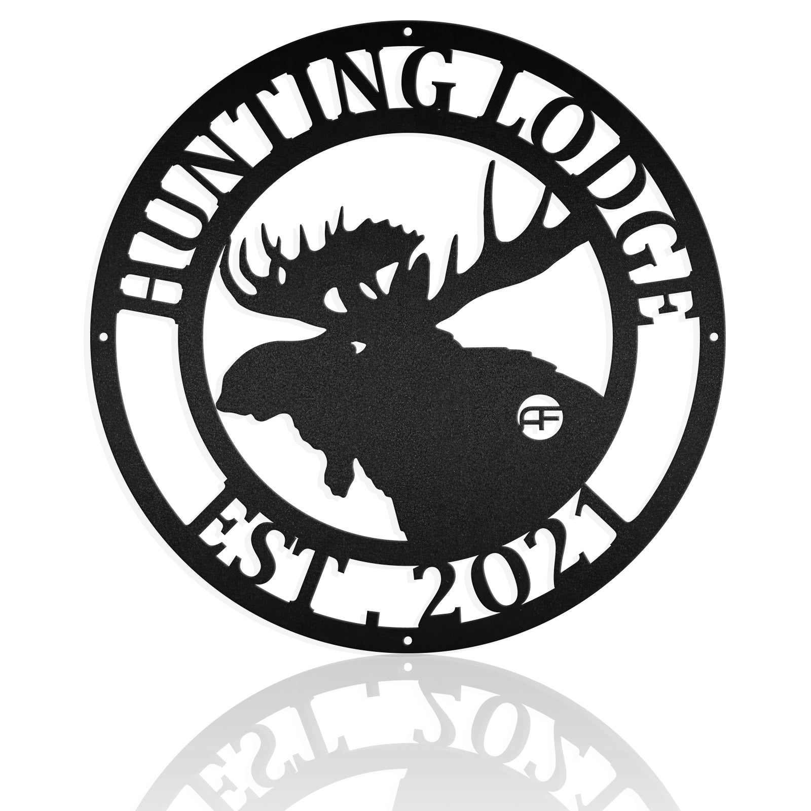 Personalized Moose Hunter Cabin Sign Metal Wall Art