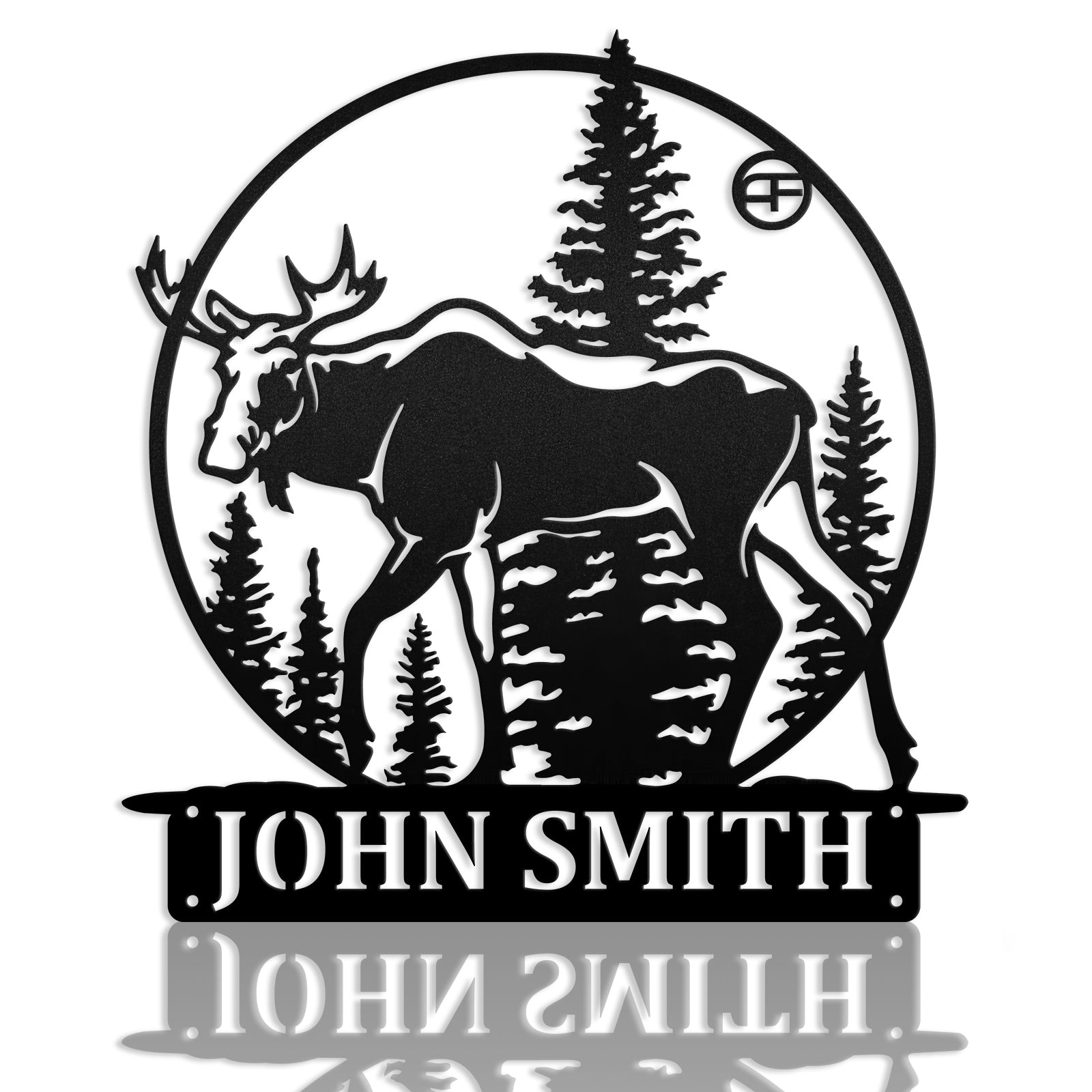 Moose In The Jungle 2 Custom Name Metal Wall Art