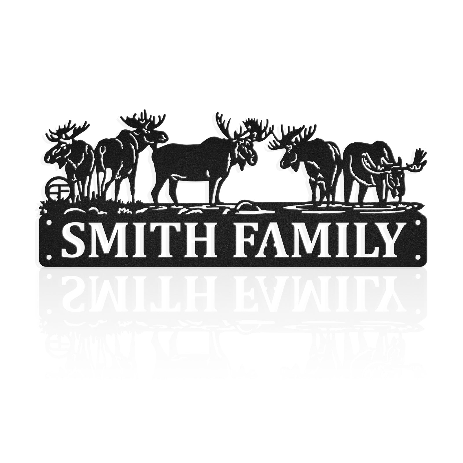 Moose Family Custom Metal Wall Art