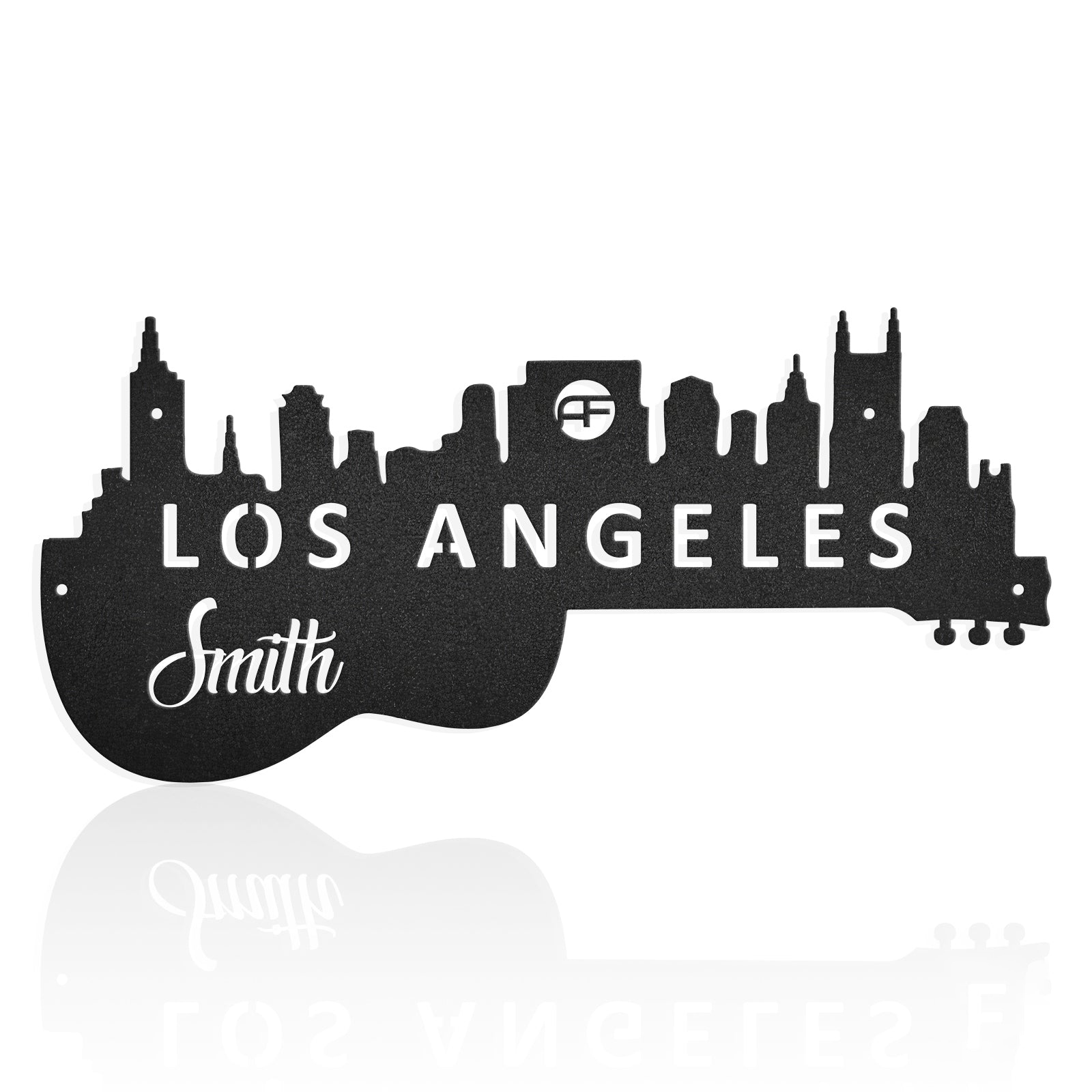 Guitar City Custom Text Metal Art