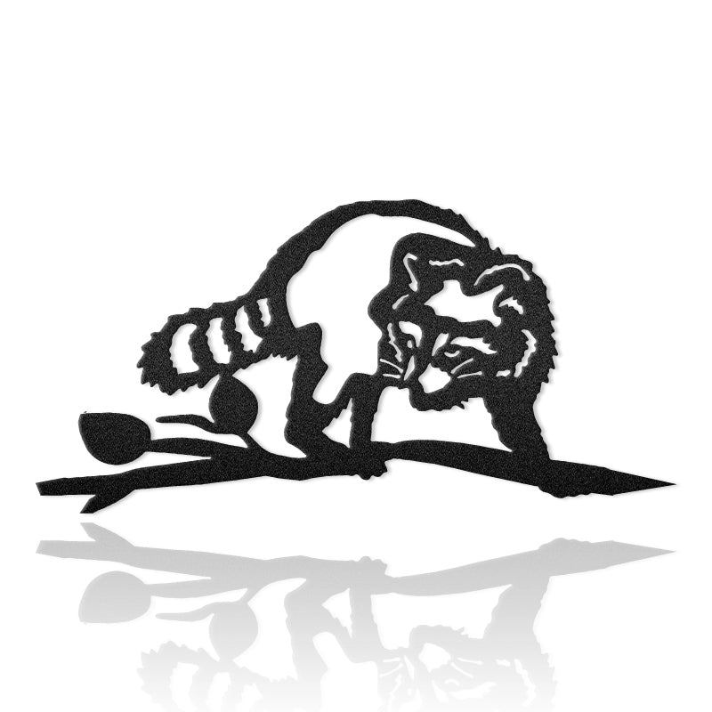 Raccoon Tree Stake Metal Sign