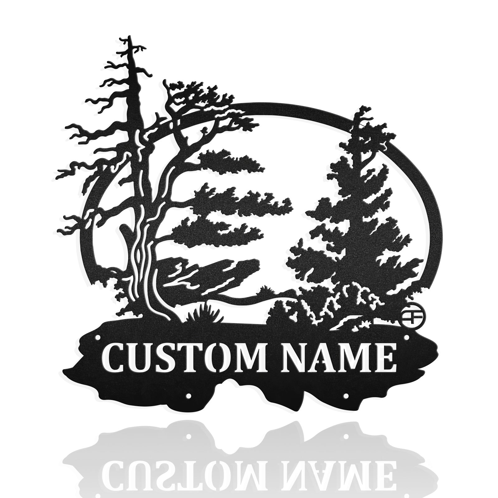 Desert Pine Tree Metal Wall Art