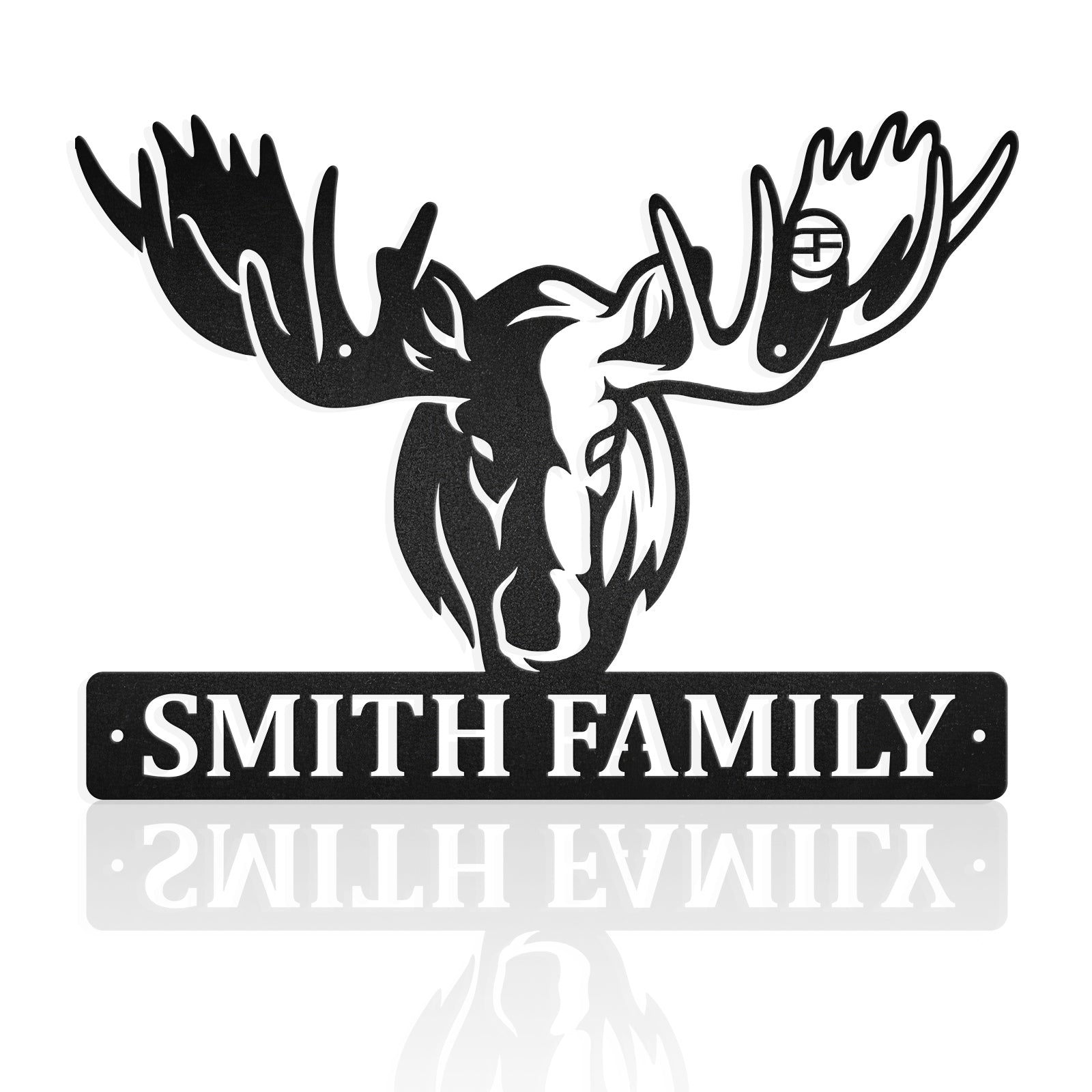 Moose Head Monogram Metal Wall Art