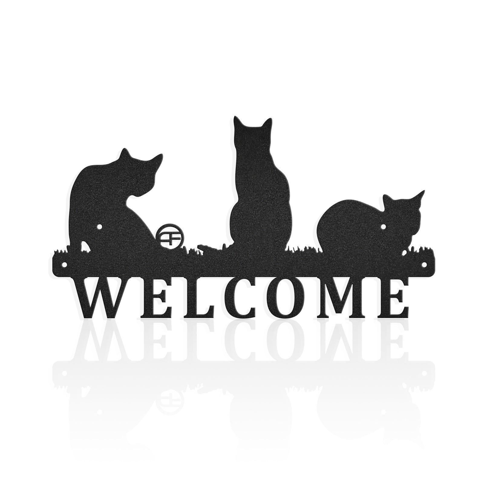 Cat Welcome Metal Wall Art