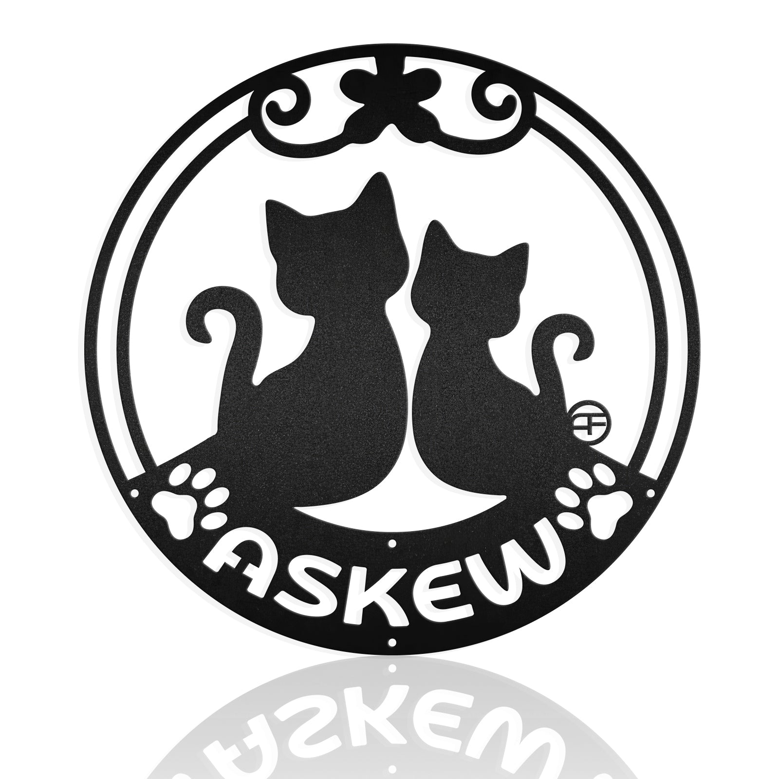 Double Cat Family Metal Wall Art