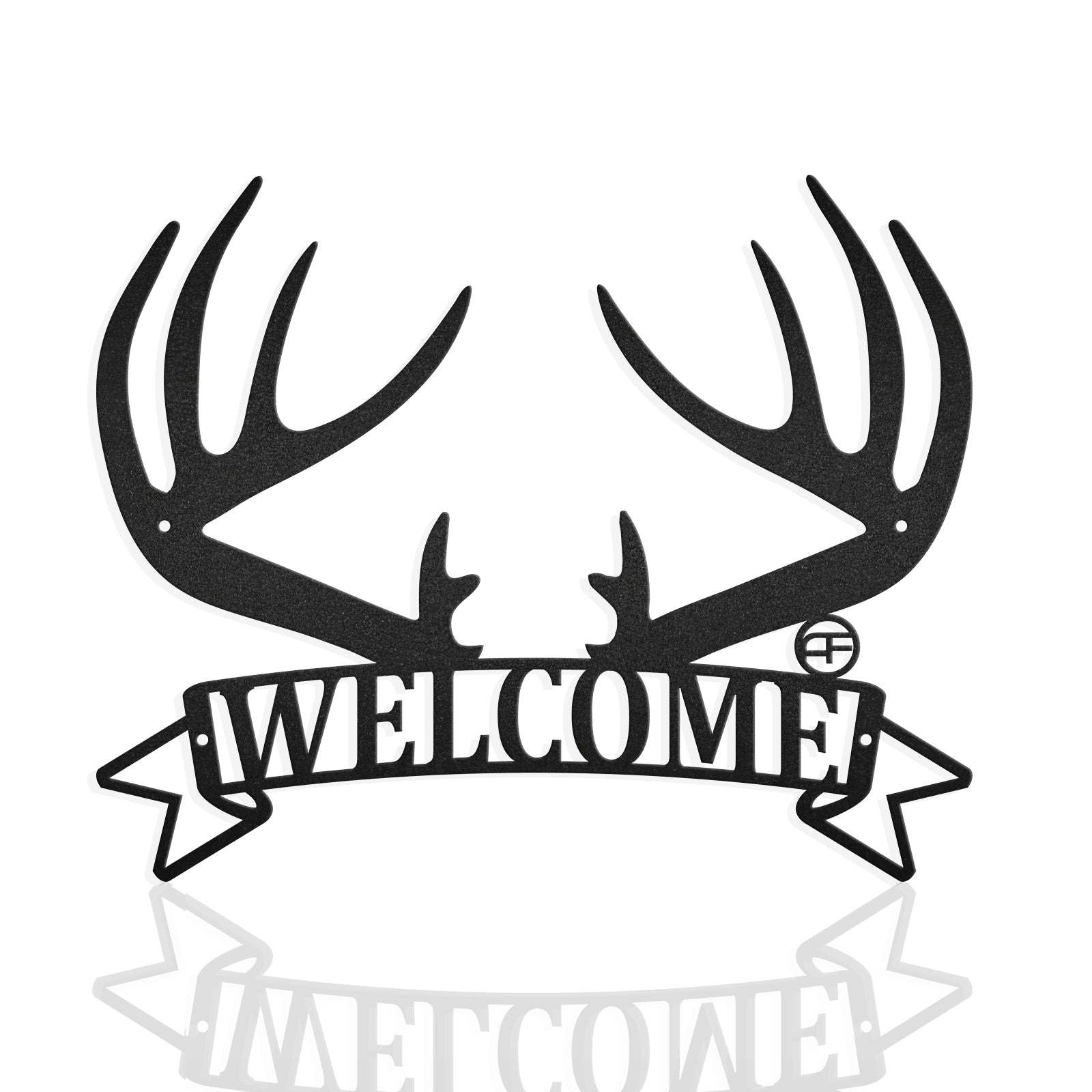 Welcome Deer Horn Metal Wall Art