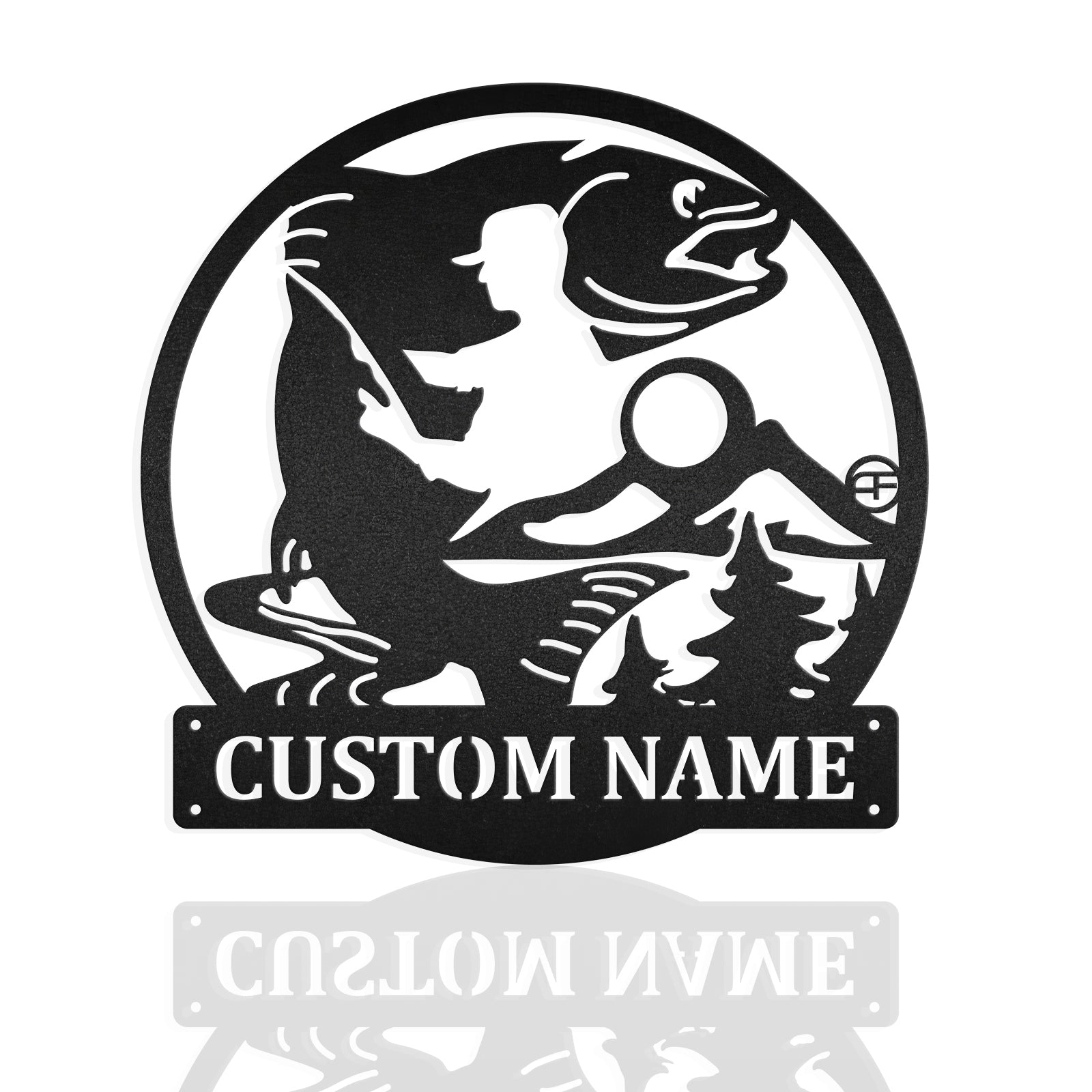 Fishman Fishing Metal Wall Art