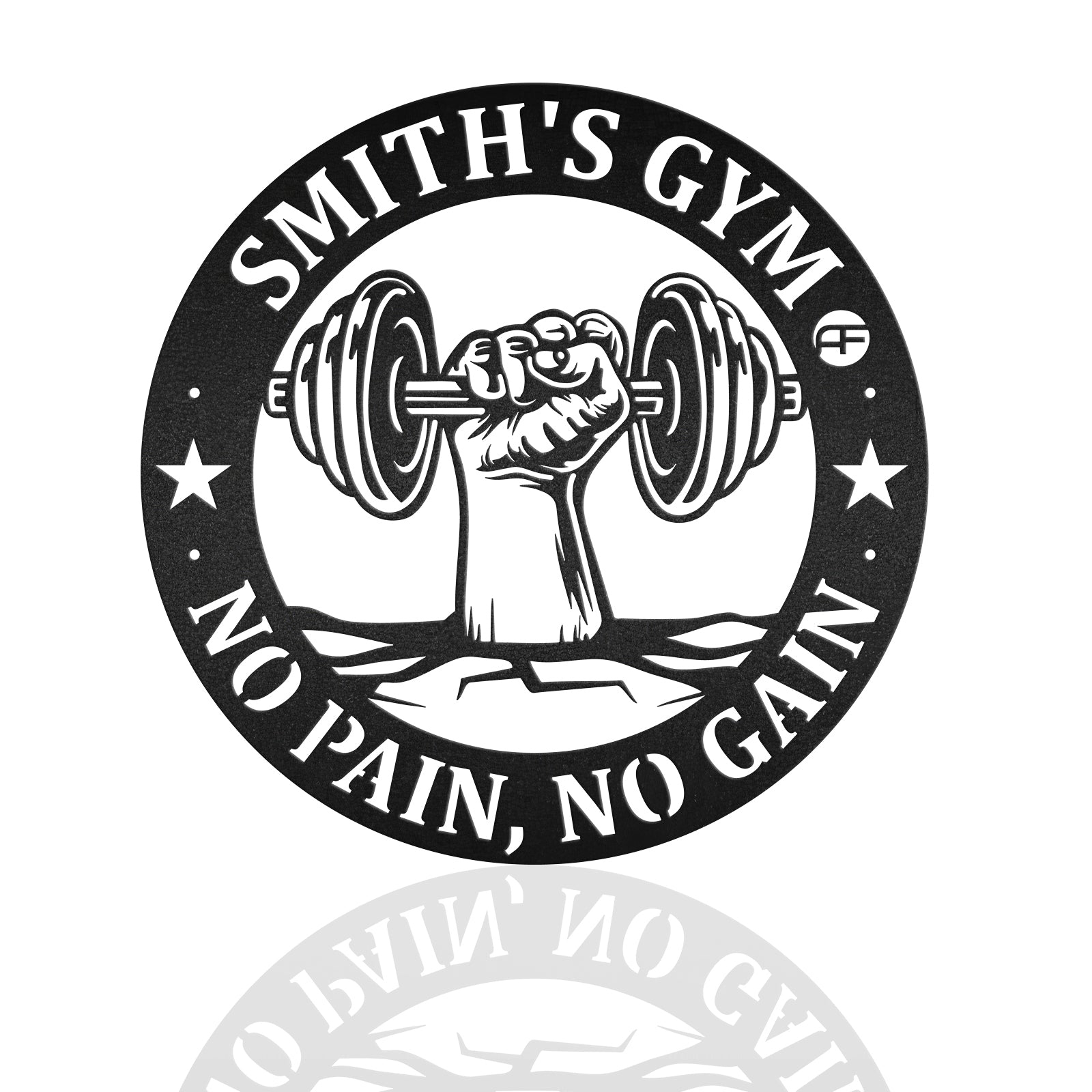 Gym Dumbbell No Pain No Gain Metal Wall Art