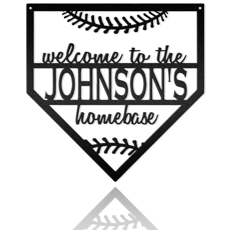 Personalized Home Plate Welcome Metal Sign