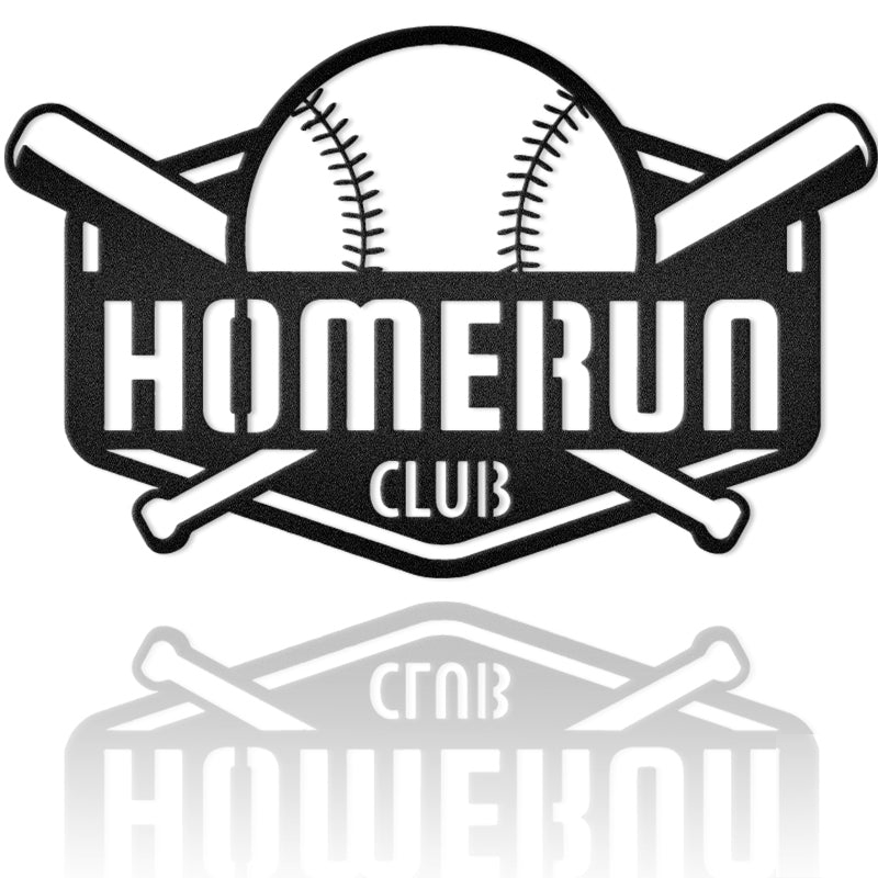 Homerun Club Baseball Metal Wall Art