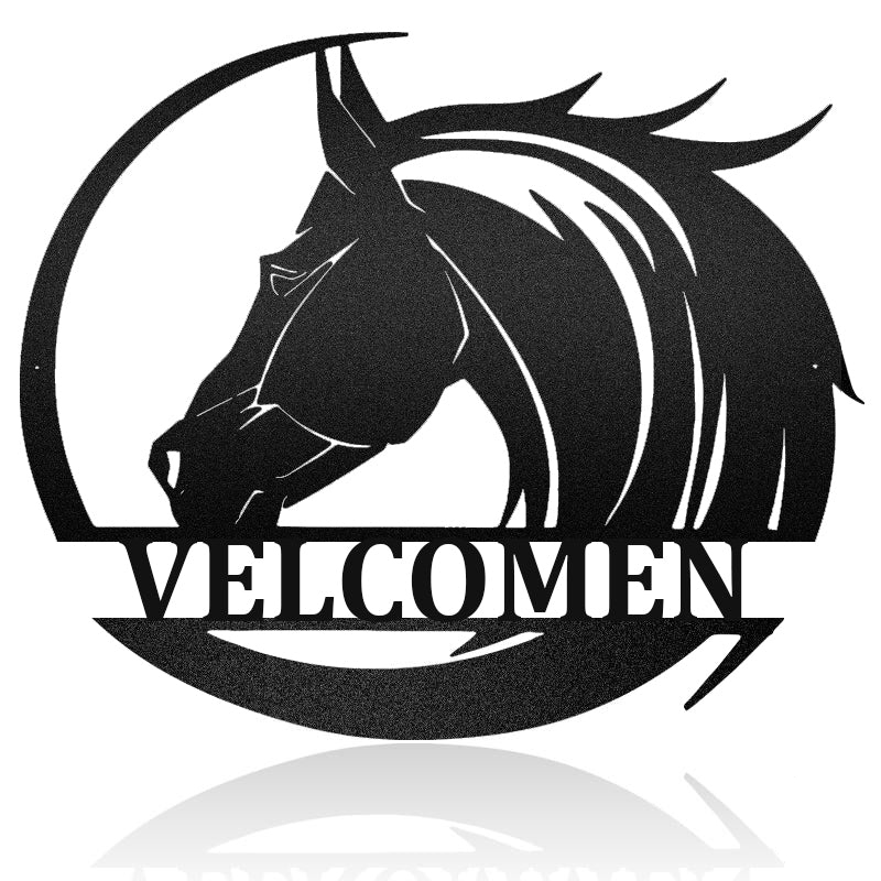 Horse Head Art Custom Name Metal Wall Art