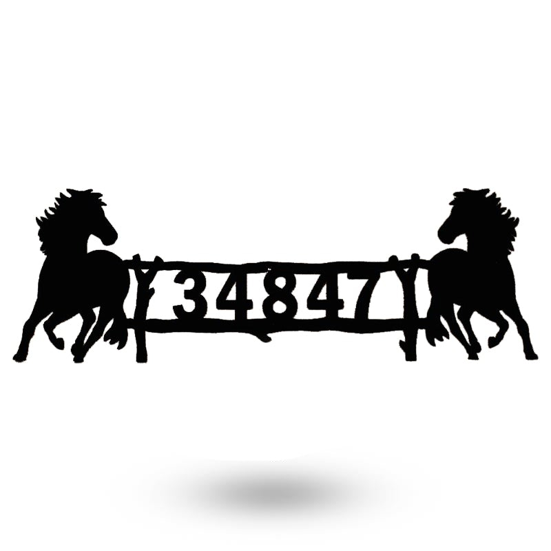 Double Horse Momogram Personalized Horse Metal Sign Metal Wall Art