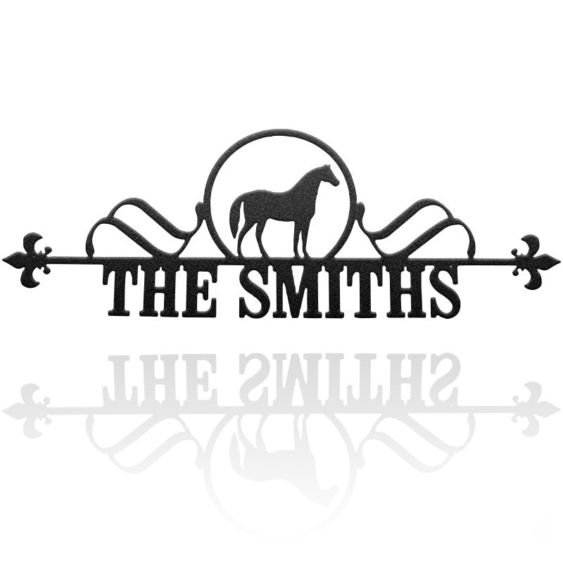 Horse Monogram Art Metal Wall Art Decor