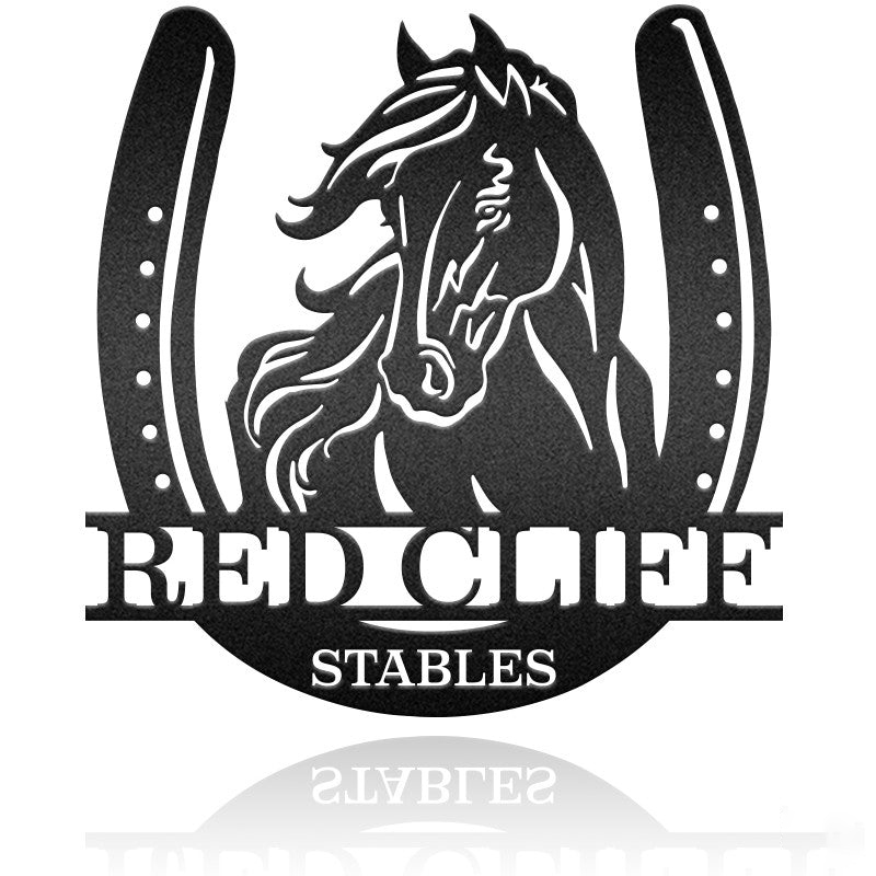 Horse Shoe Sign 2 Personalized Horse Metal Wall Art