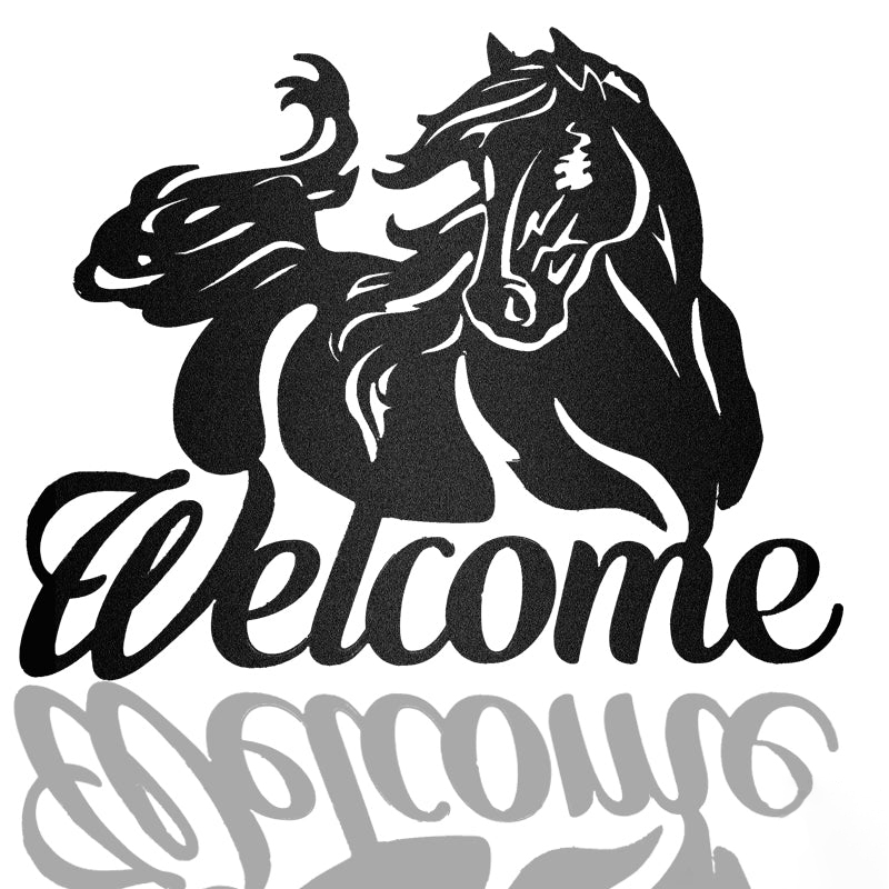 Horse Welcome Personalized Horse Metal Sign Wall Art