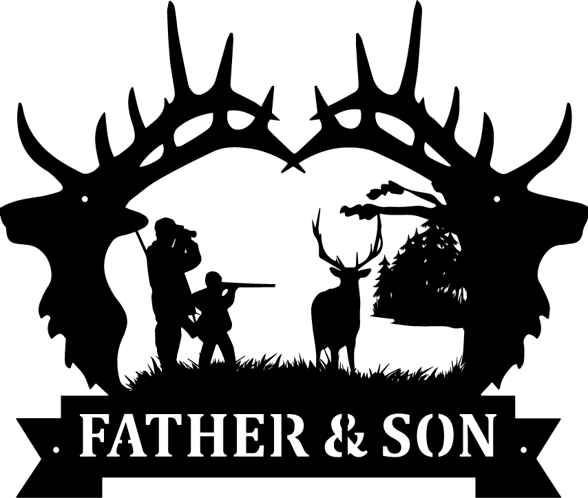 Hunting Partner Father And Son Metal Wall Art