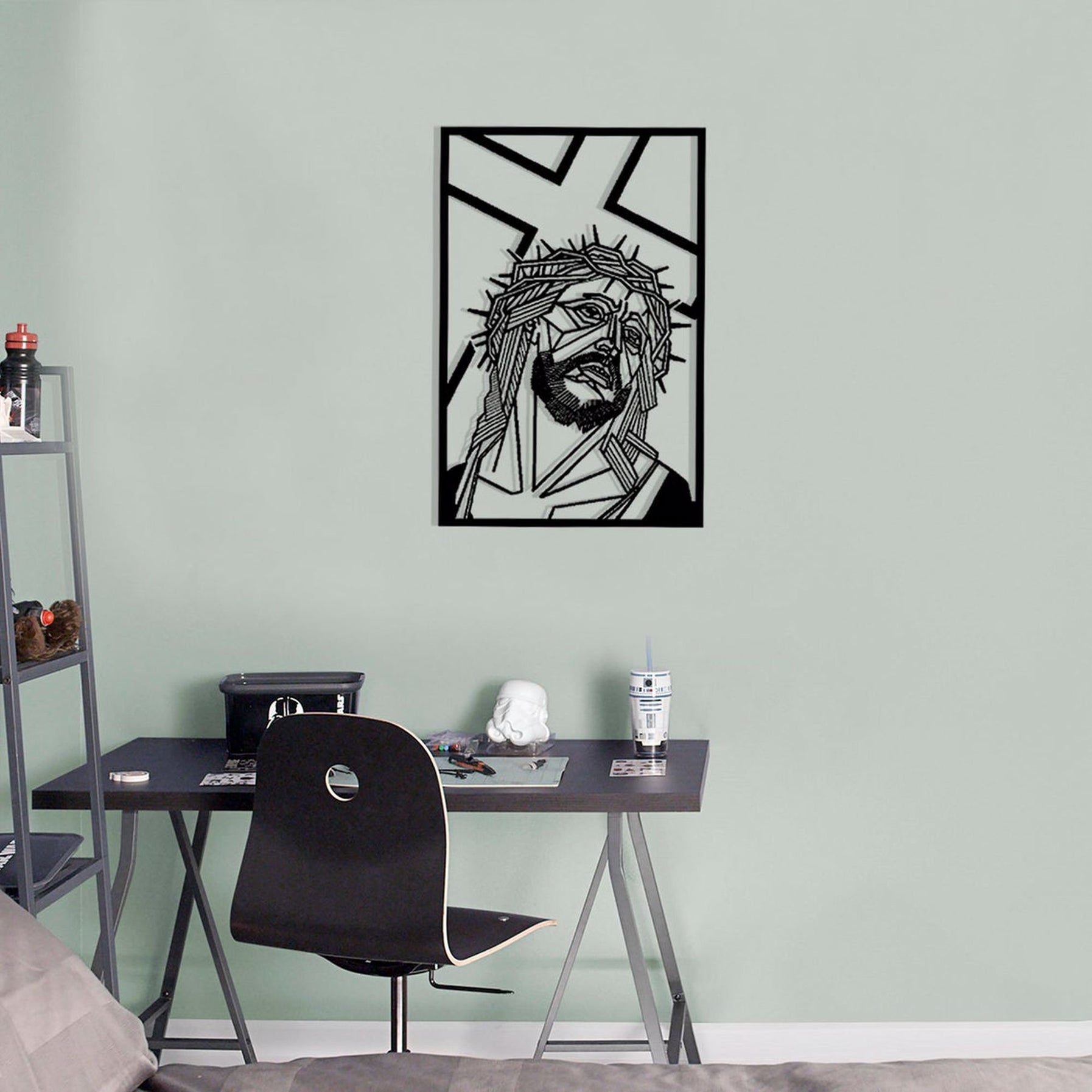 Jesus And Cross Catholic Home Decor Metal Wall Art