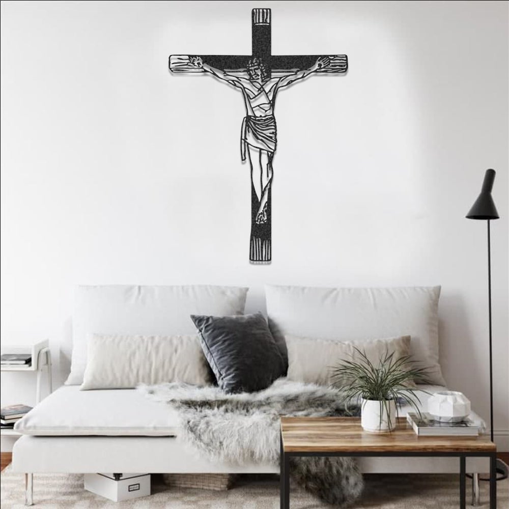 Jesus Cross Catholic Home Decor Metal Wall Art