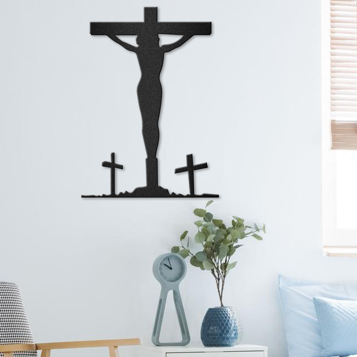 Jesus Cross Catholic Home Decor Metal Wall Art
