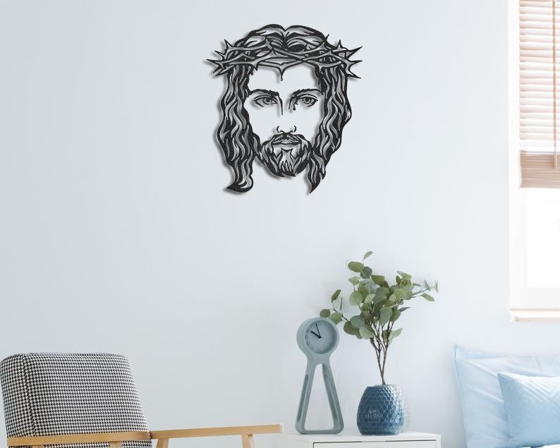 Jesus Face Catholic Home Decor Metal Wall Art