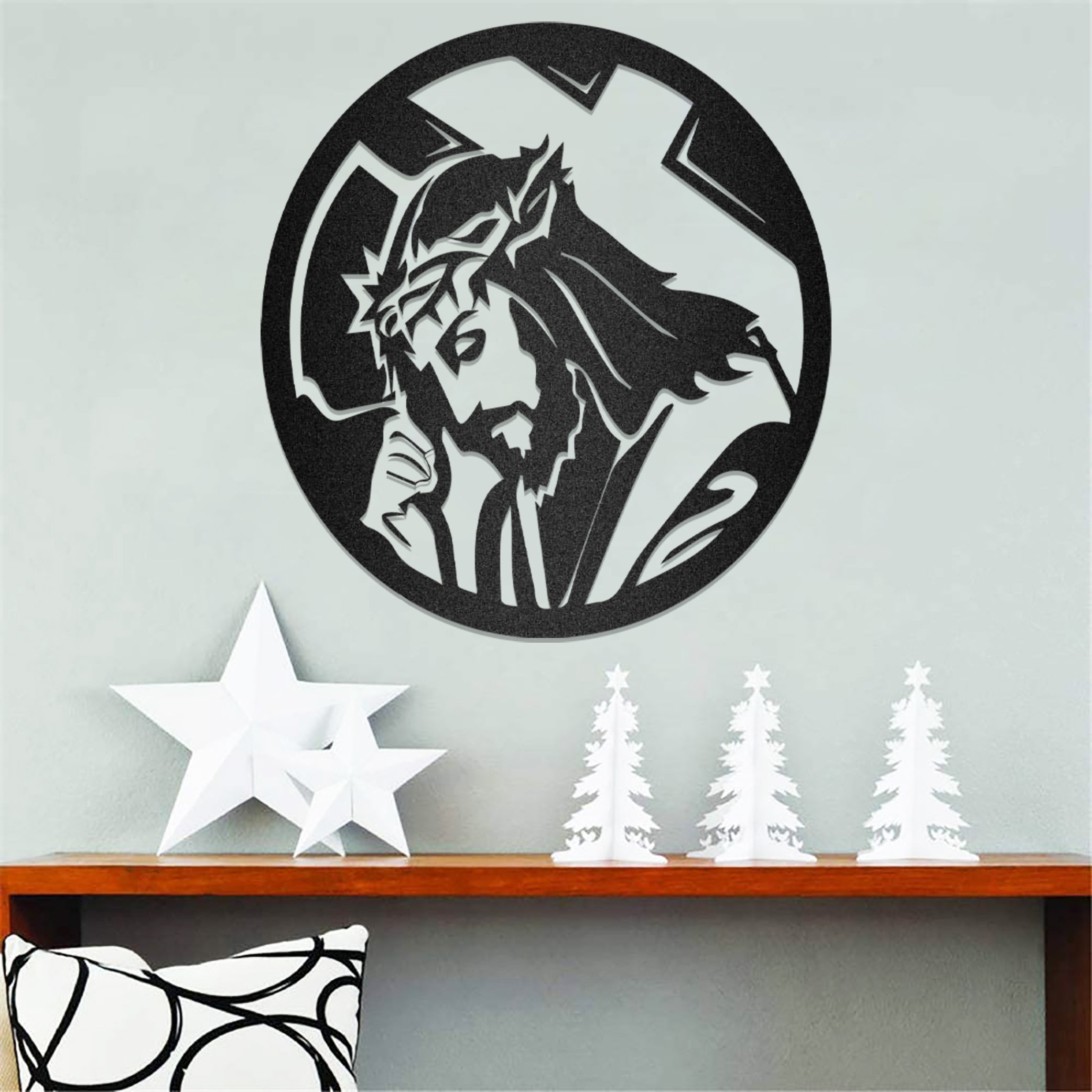Jesus God Face Of Christ, Religious Decor Metal Wall Art