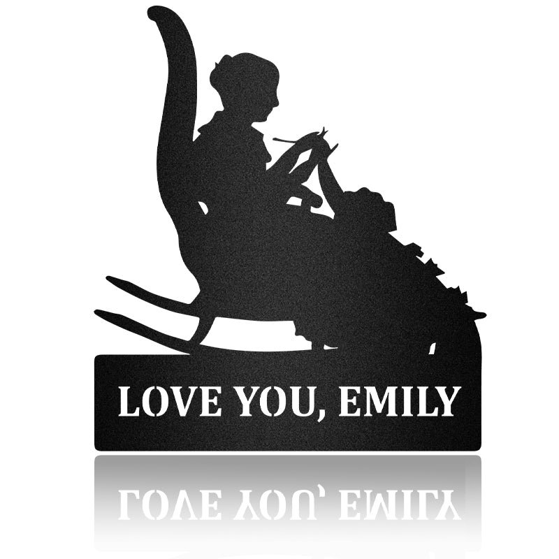 Knitting Grandpa Metal Wall Art