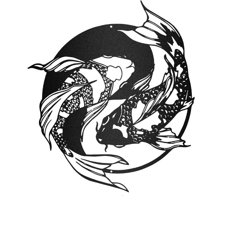 Koi Ying Yang Metal Wall Art