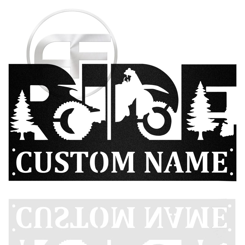 Retro Motocross Ride Metal Sign