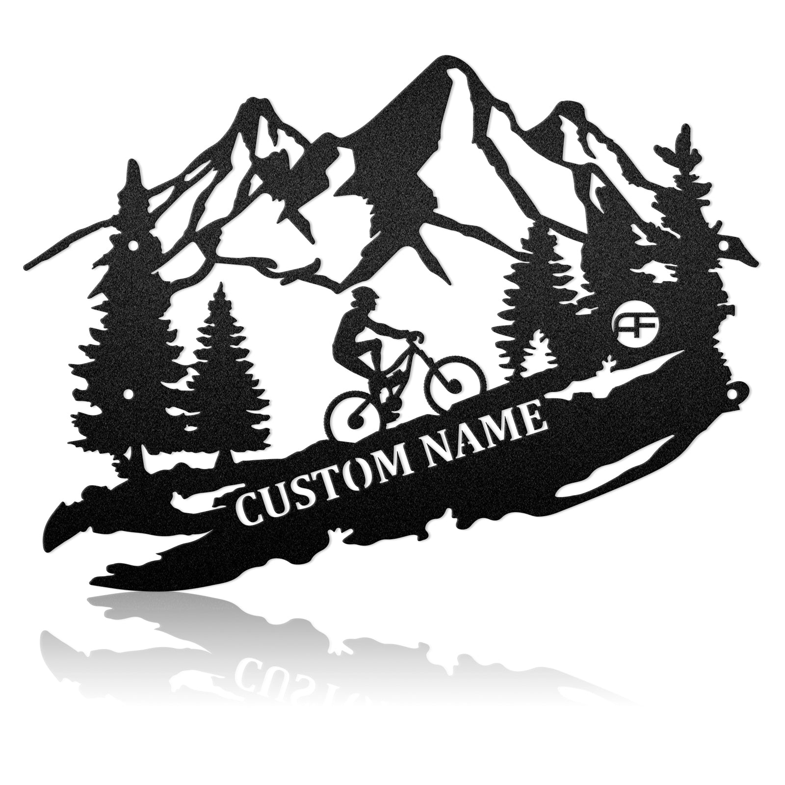 Mountain Bike Girl Riding Bicycle Woman Metal Wall Art