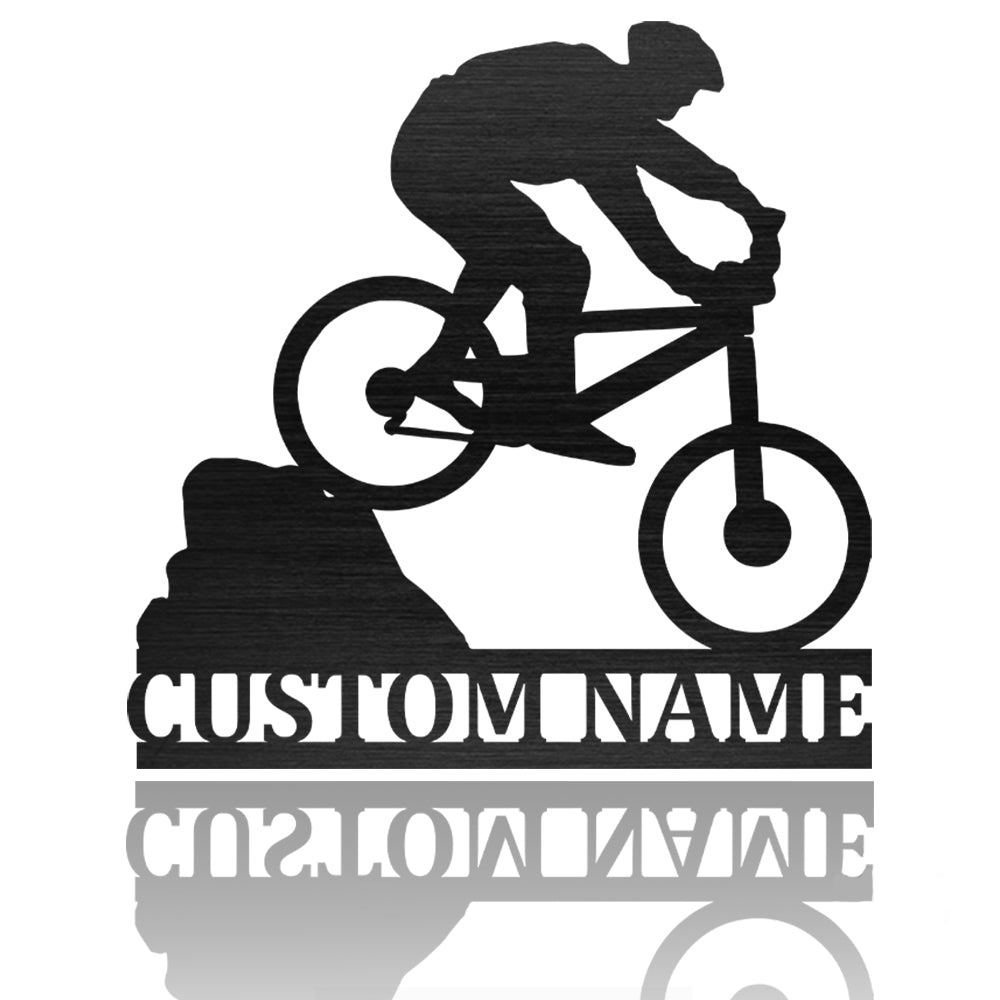 Mountain Biking Monogram Afculture Metal Wall Art