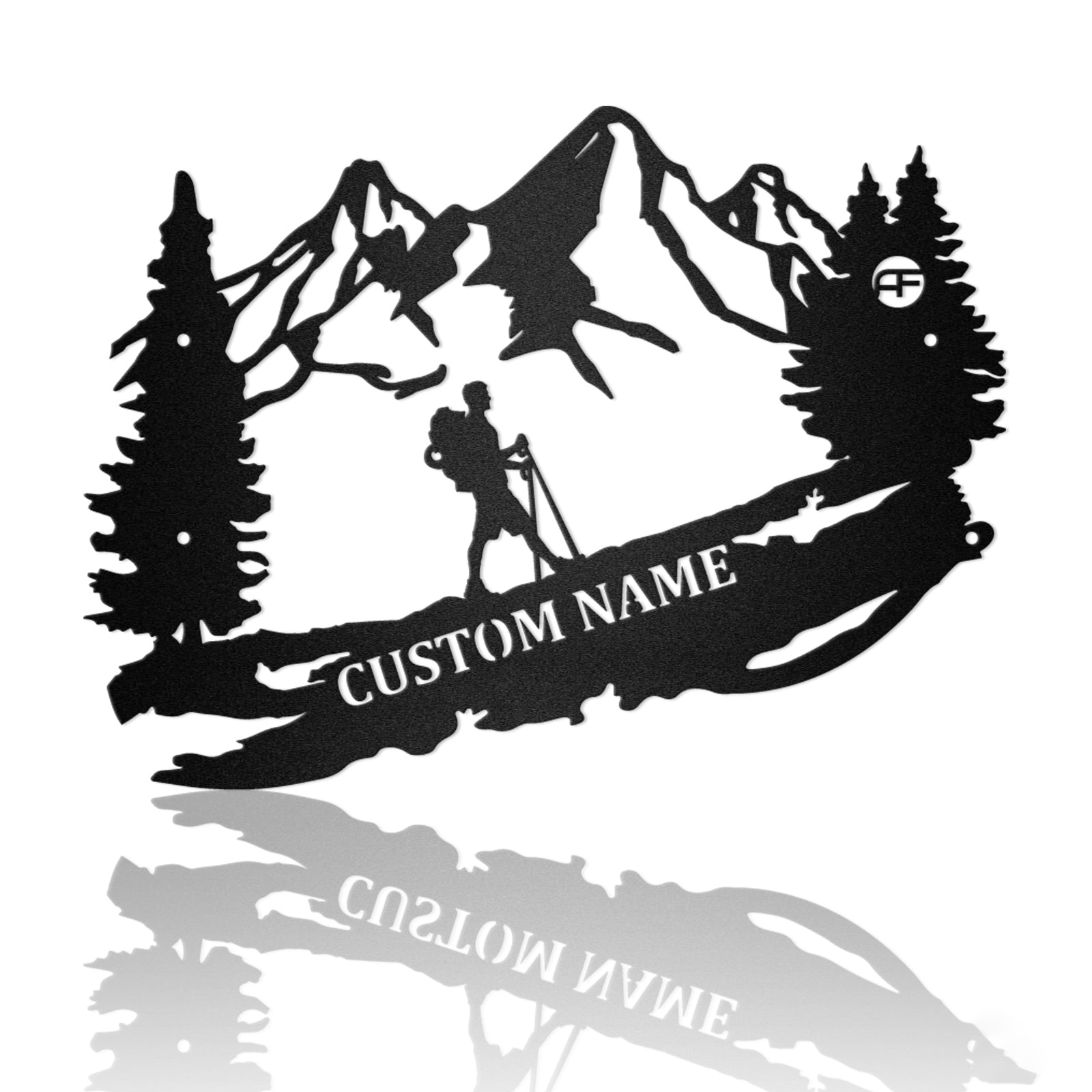 Mountain Hiking Man, Hiker Guy Metal Wall Art