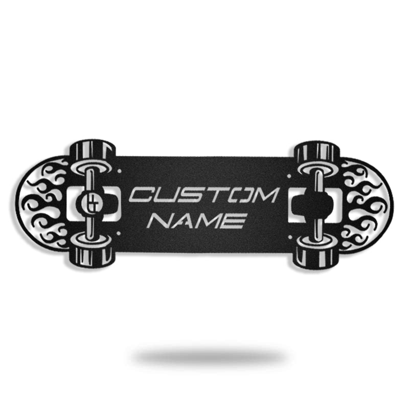 Skateboard Personalized Name Monogram Metal Wall Art