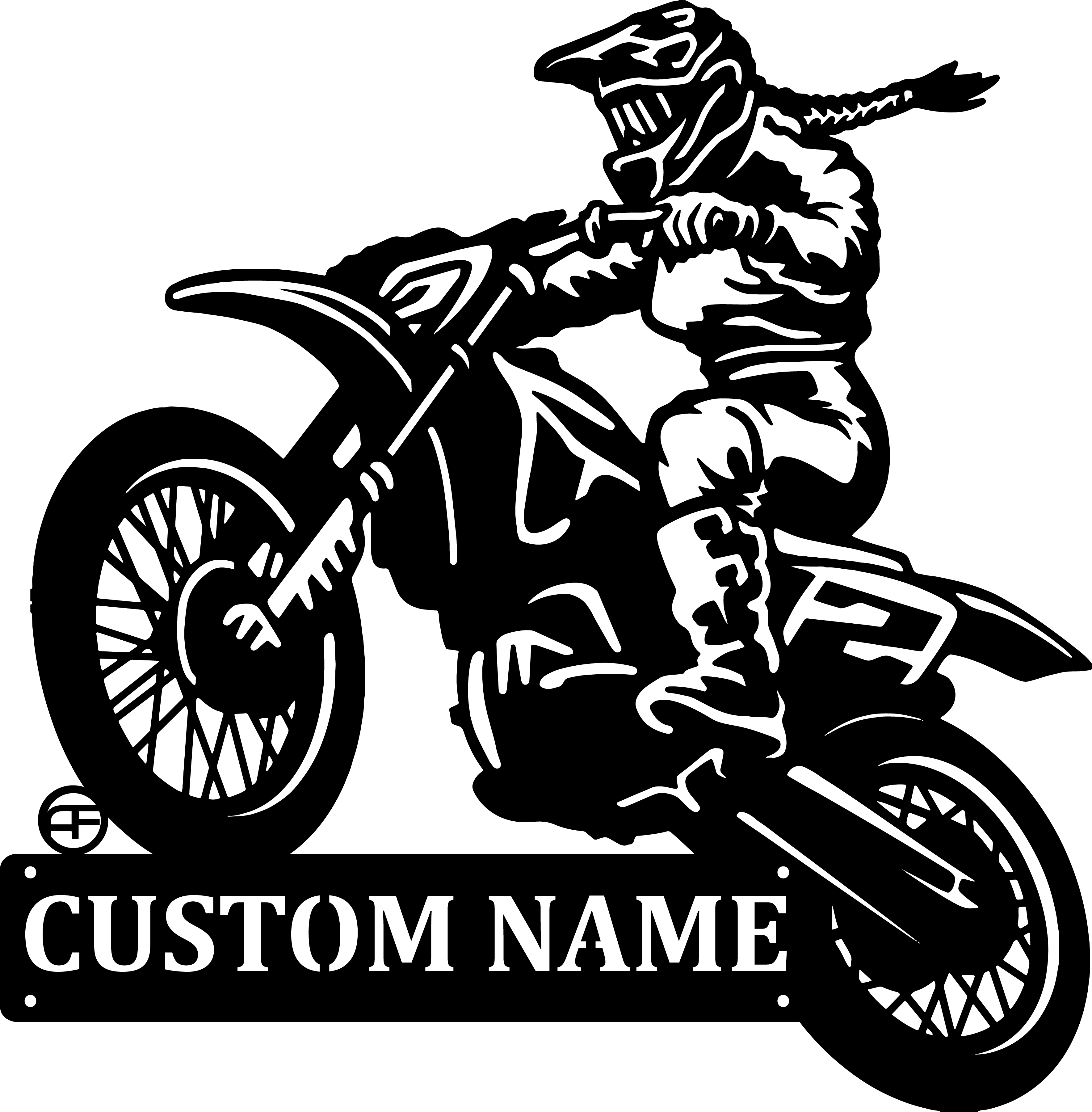 Biker Girl Motorcycle Custom Name Metal Wall Art