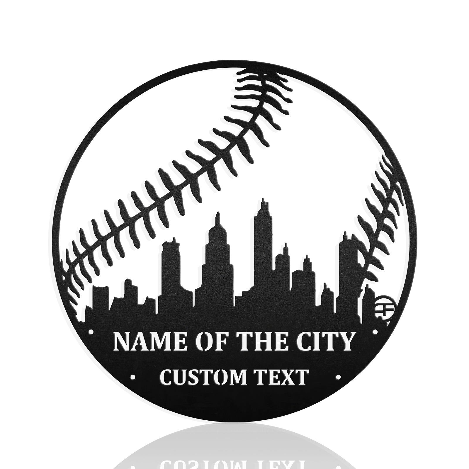 Custom City Baseball Metal Wall Art