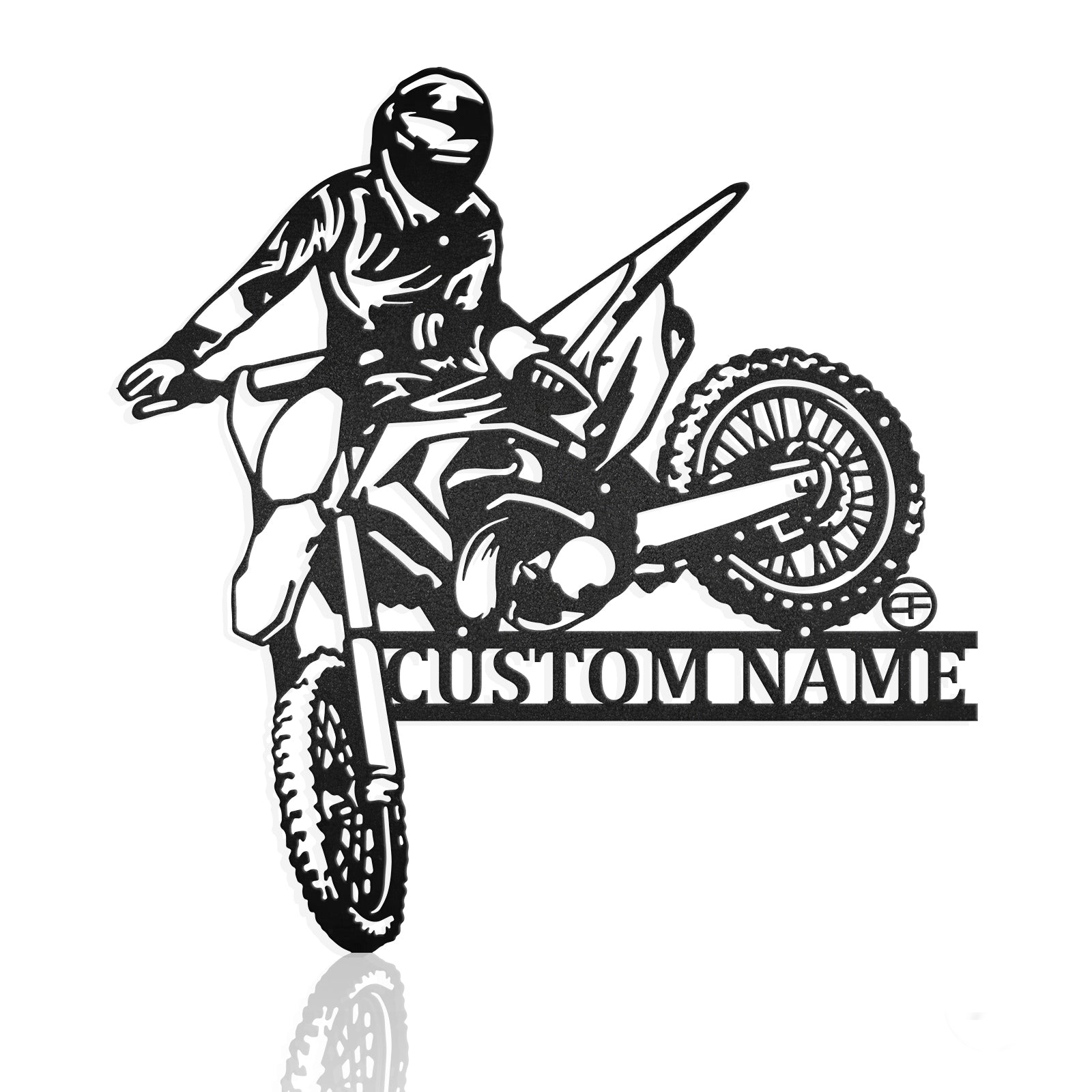 Motocross Rider Custom Name Metal Wall Art