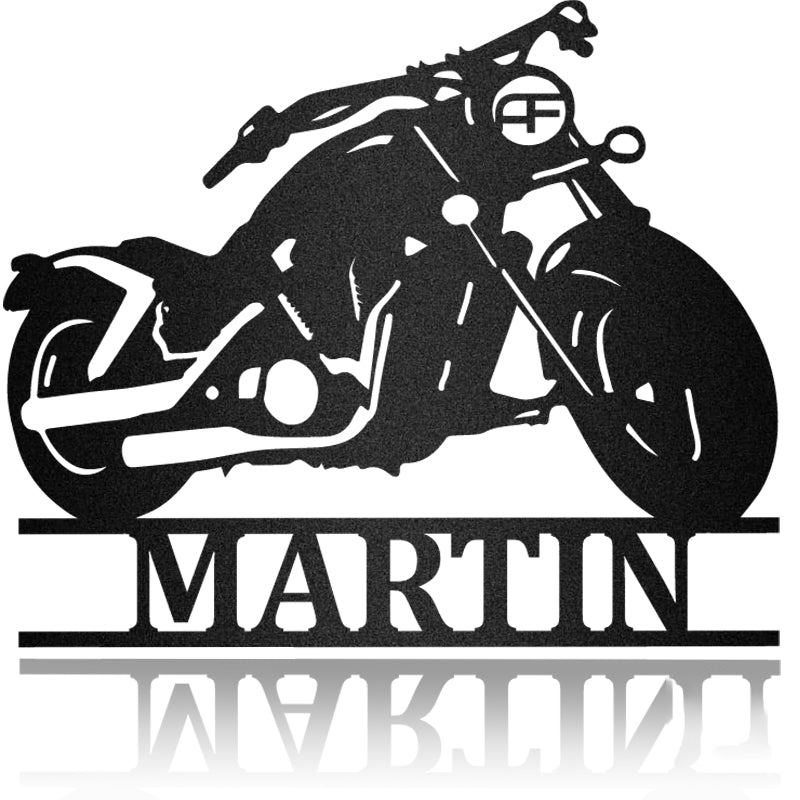 Cruiser Motorcycle Custom Name Metal Wall Art
