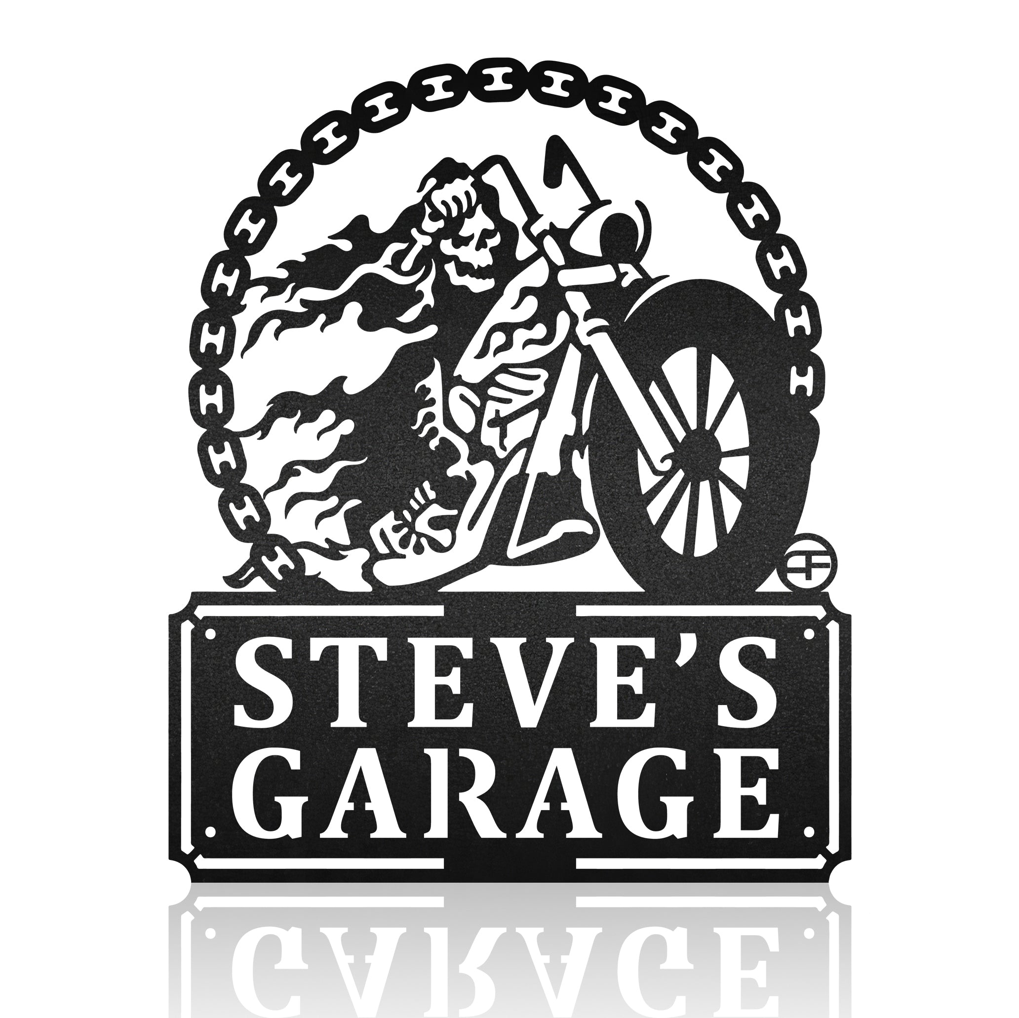 Personalized Halloween Skull Motorcycle Ghost Rider Metal Wall Art