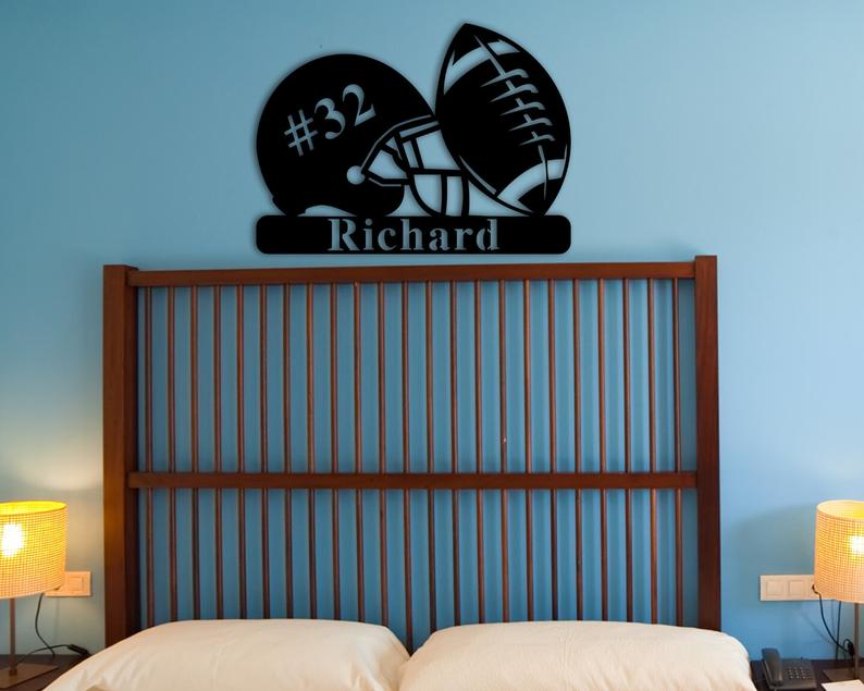 Football Decor Metal Wall Art