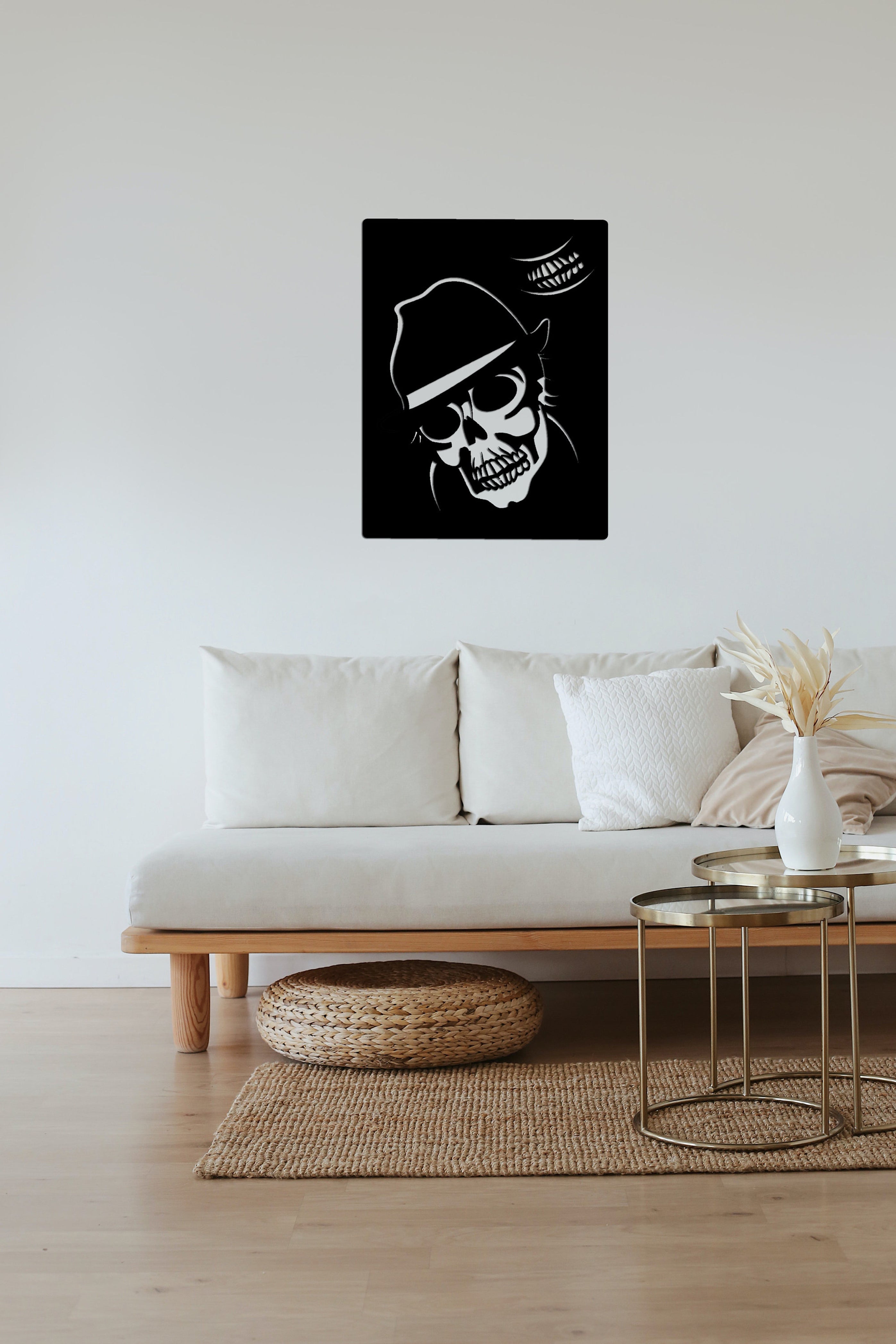 Self-Portrait Skull Skeleton Skull Metal Wall Art