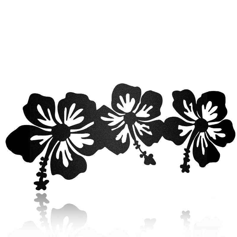 Triple Hibiscus Metal Wall Art