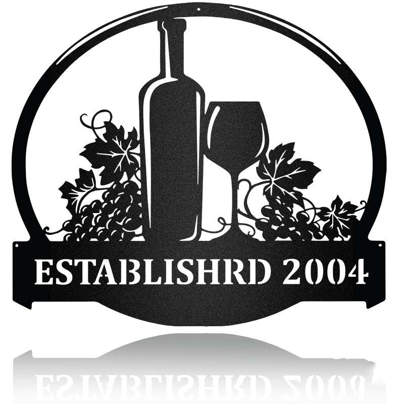 Wine Name Sign Metal Wall Art